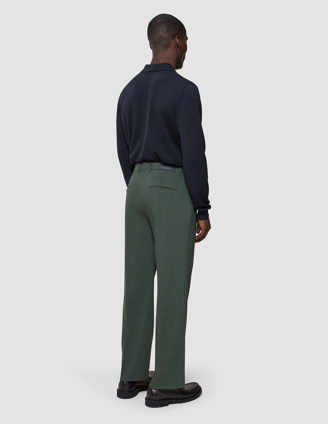 Tech Wool Suit Pants Relaxed Fit Green Night