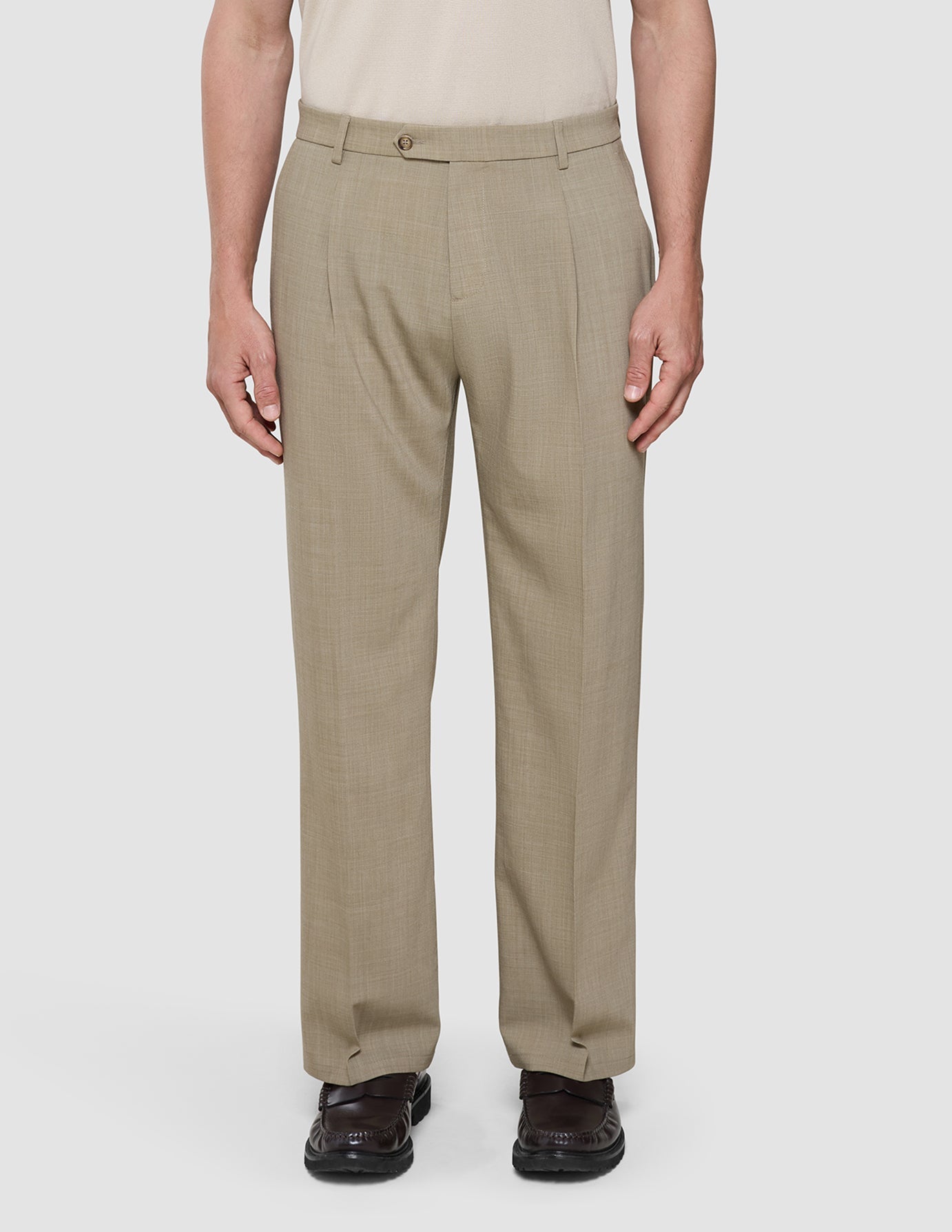 Tech Wool Suit Pants Relaxed Fit Sand