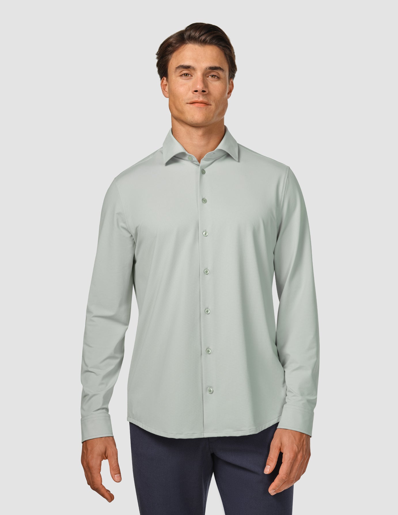 Travel Shirt Mint Grey Regular