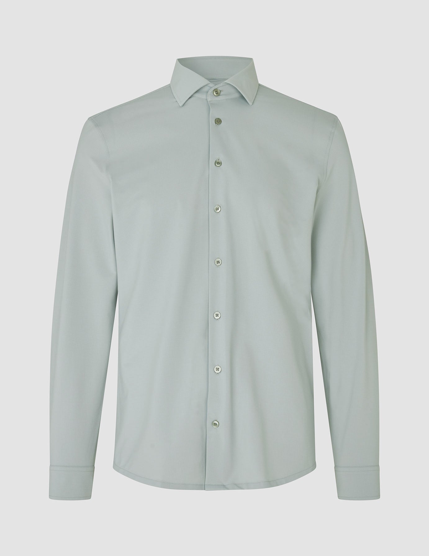 Travel Shirt Mint Grey Slim