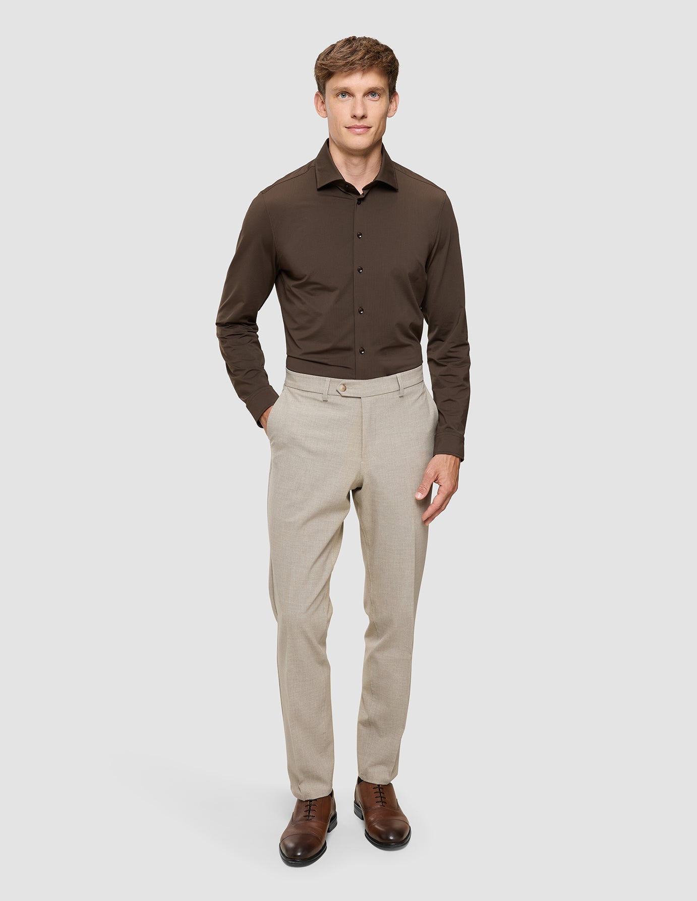 Travel Shirt Saddle Brown Regular