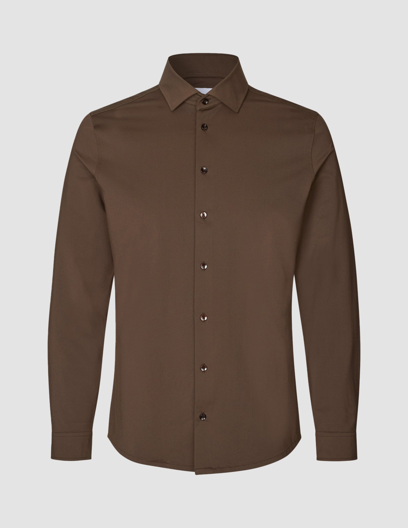 Travel Shirt Saddle Brown Slim