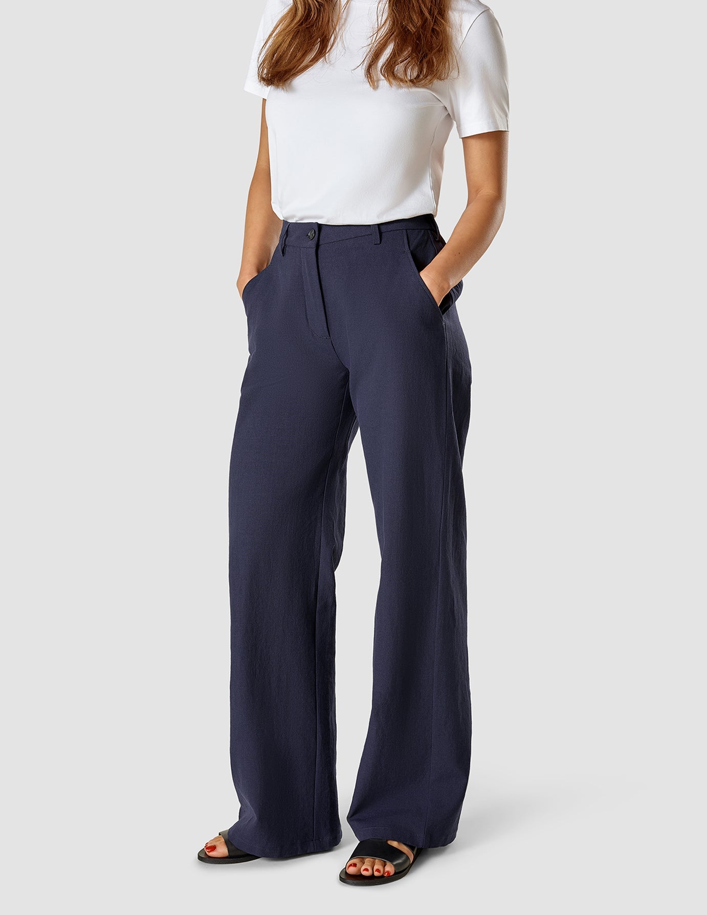 COMFORT LINEN PANTS 2025 - NAVY. サイズM Up to 50% off Cropped Linen Pants for Women Summer 2025