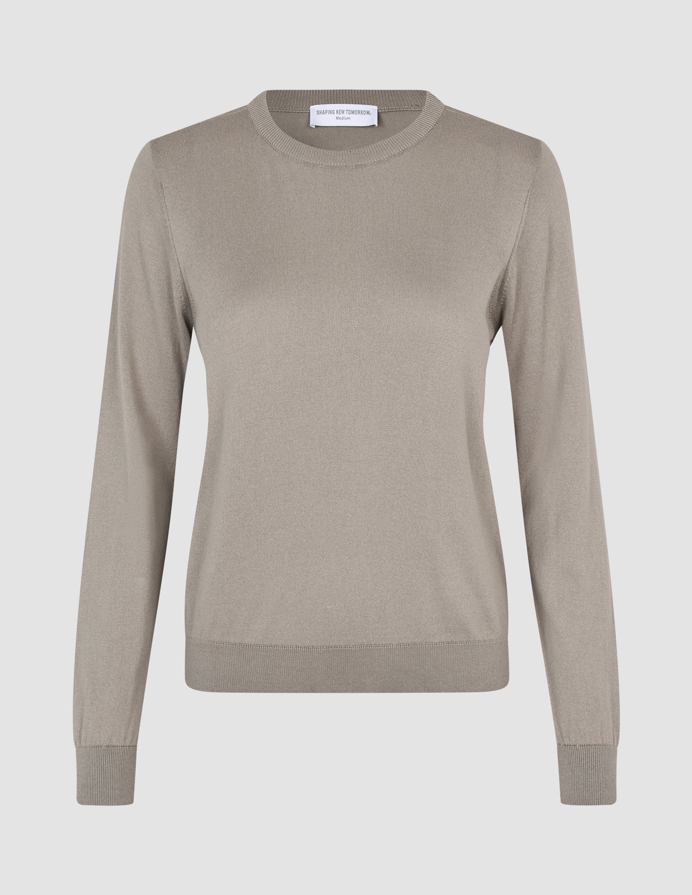 Fine Knit Crewneck Dark Sand