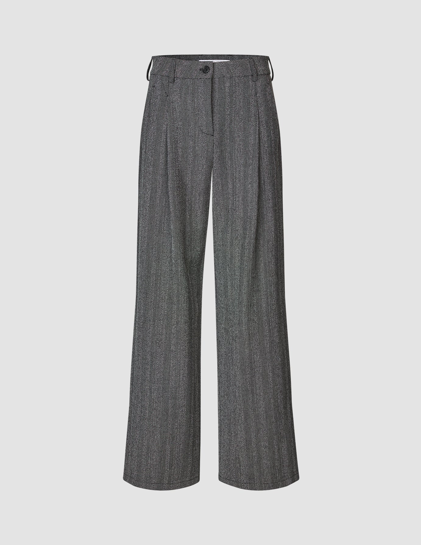 Serene Pants Wide Grey Herringbone