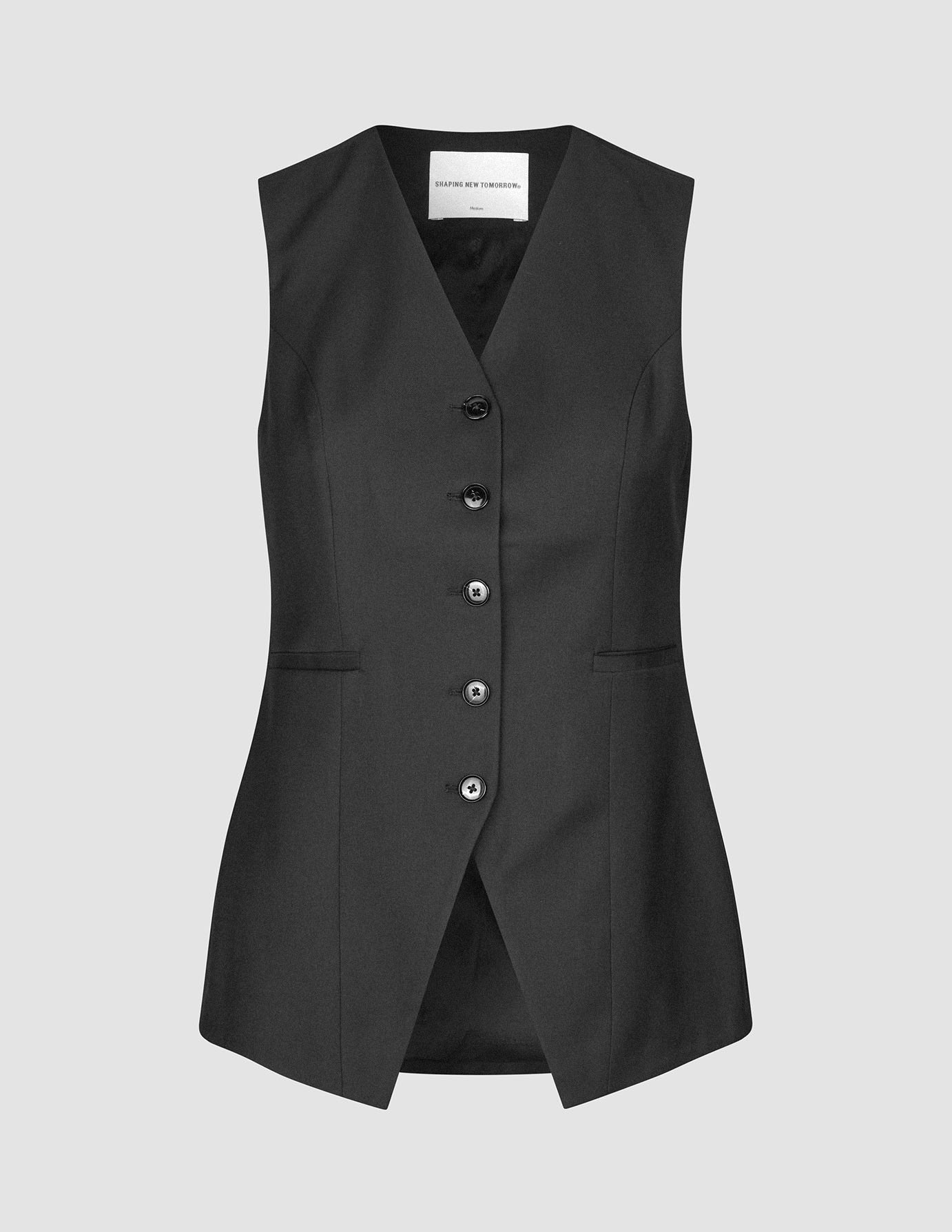 Women's Skye Long Vest Black