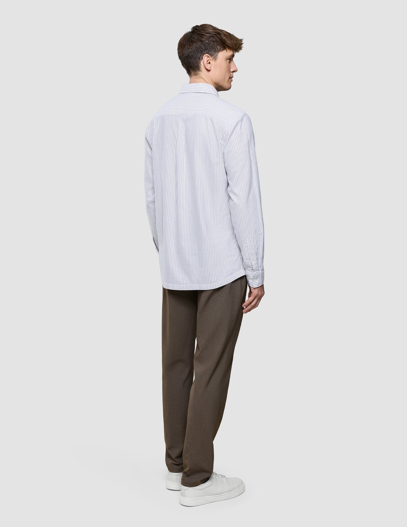 All-Day Oxford Shirt Beige Stripes