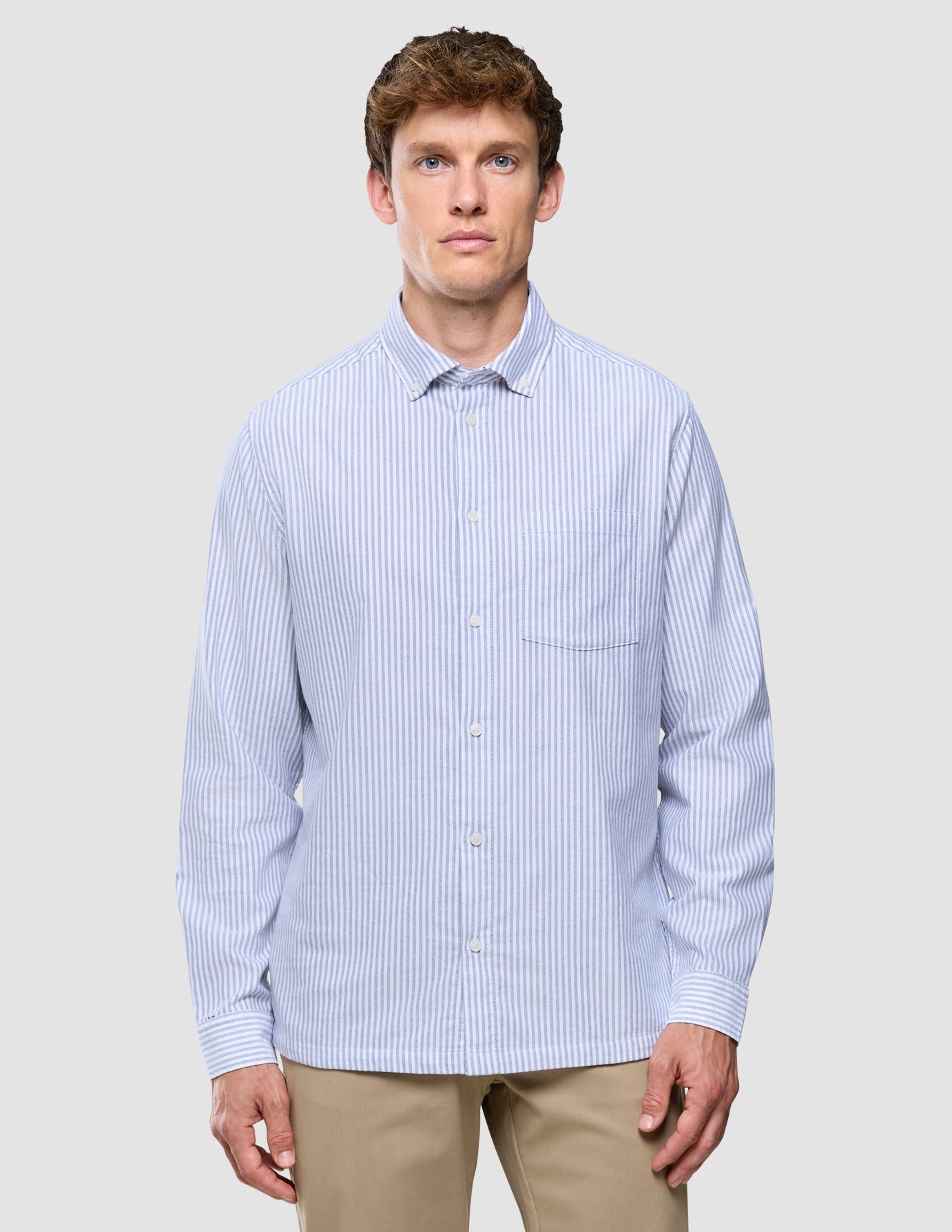 All-Day Oxford Shirt Navy Stripes