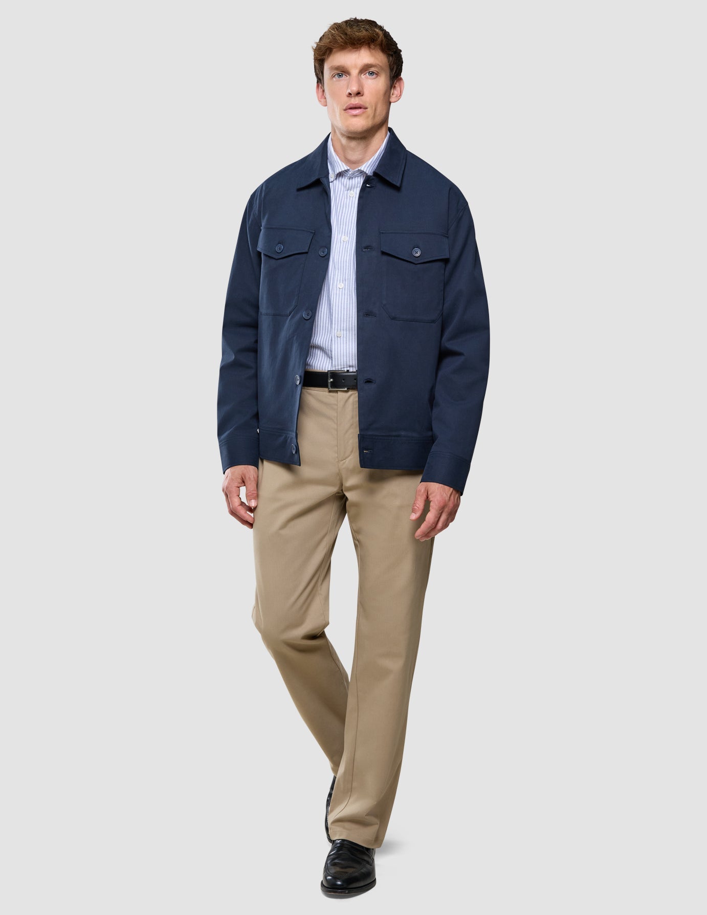 All-Day Oxford Shirt Navy Stripes