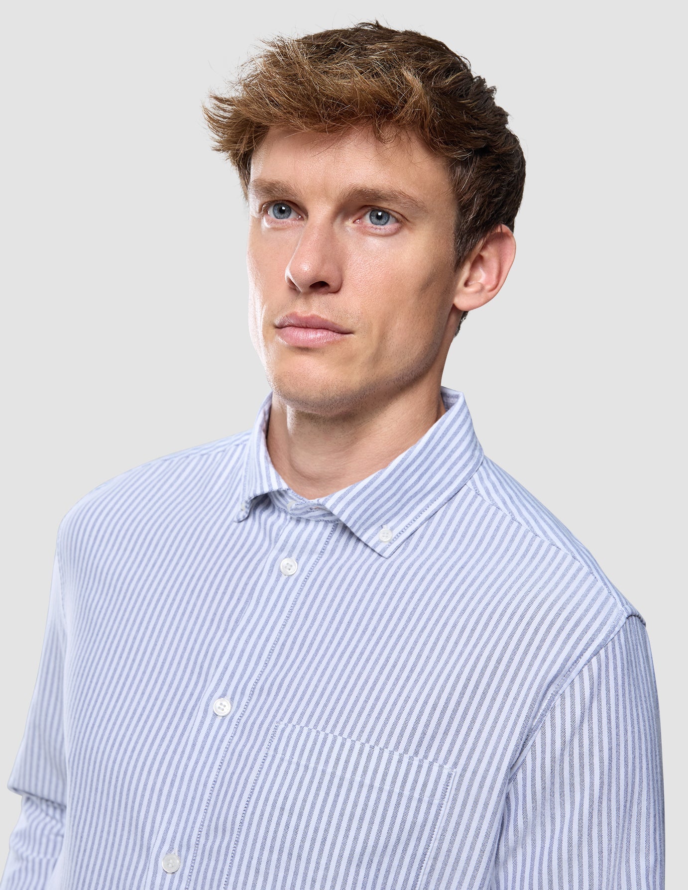 All-Day Oxford Shirt Navy Stripes