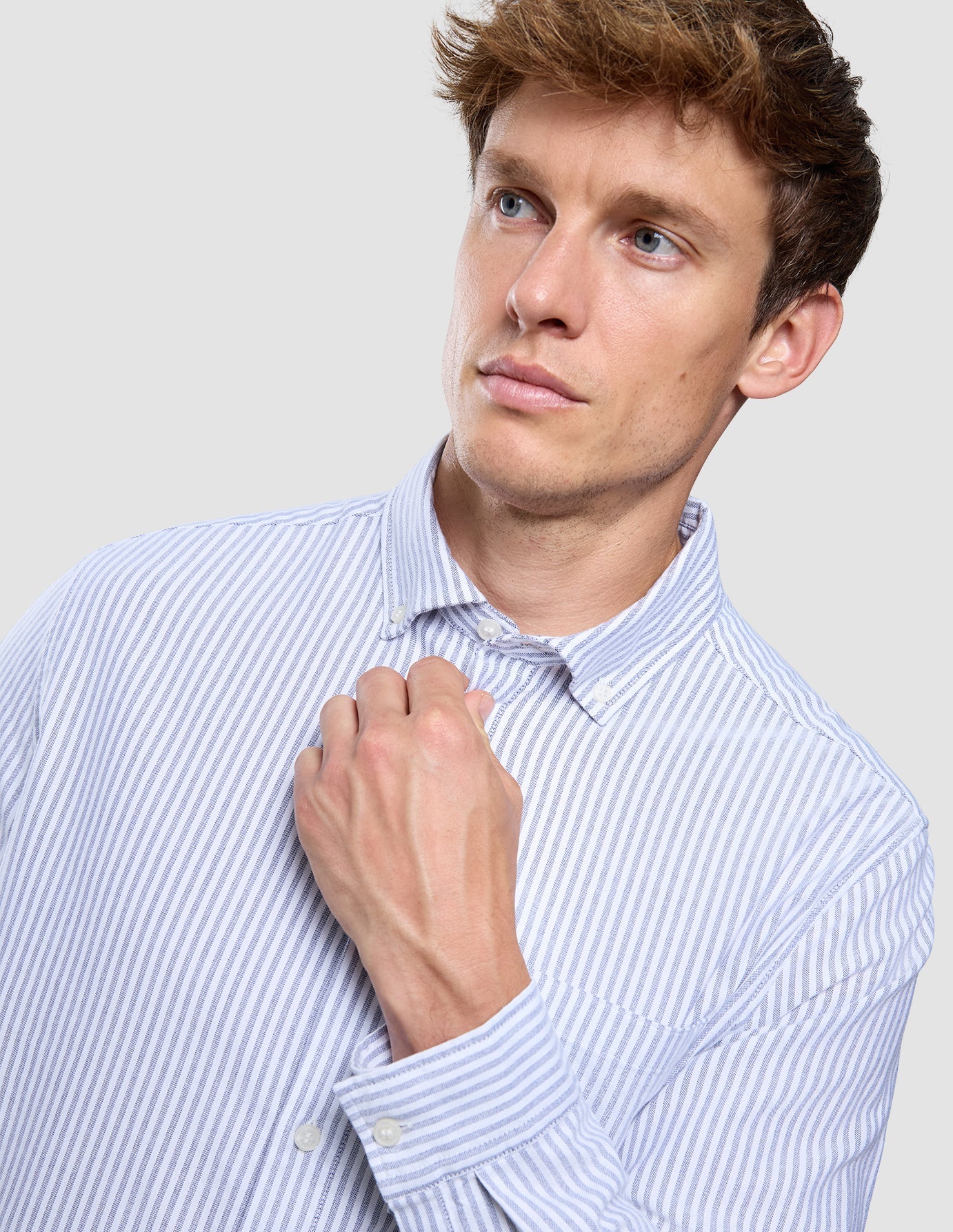 All-Day Oxford Shirt Navy Stripes