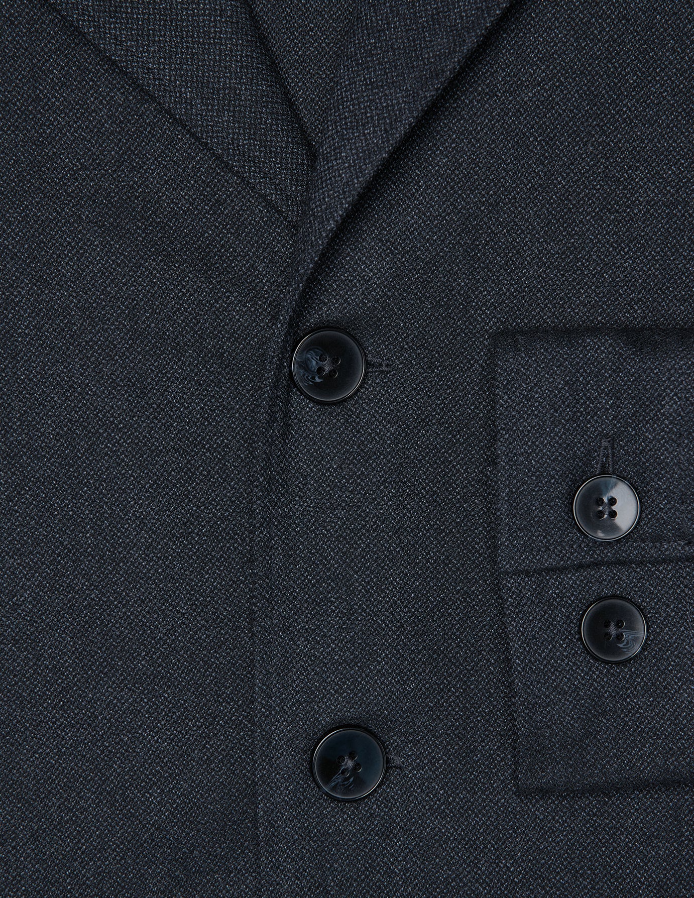 Atelier Overshirt Dark Navy in heavyweight textured dark navy with a notched collar, a chest pocket, and matching buttons.