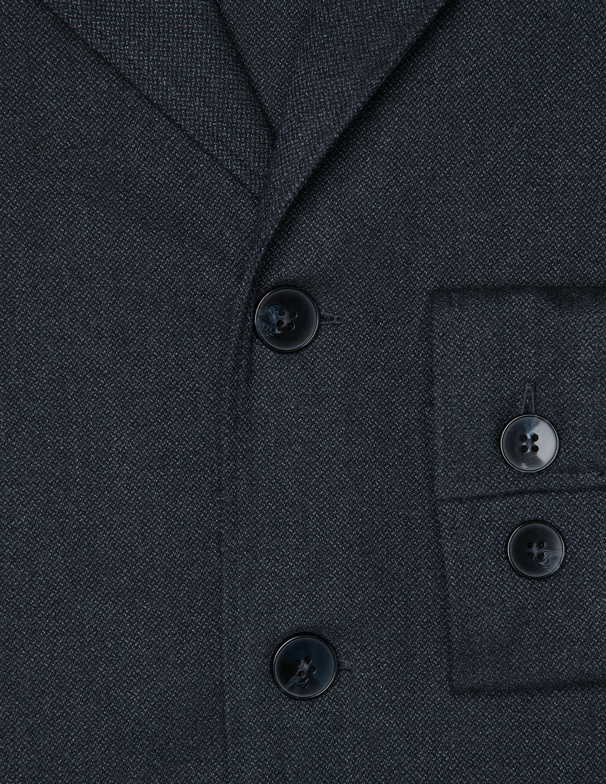 Atelier Overshirt Dark Navy in heavyweight textured dark navy with a notched collar, a chest pocket, and matching buttons.