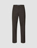 Atelier Pants Relaxed Dark Brown in heavyweight broken twill, featuring a button closure, a straight-leg silhouette, and Scandinavian design sensibilities.