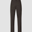 Atelier Pants Relaxed Dark Brown in heavyweight broken twill, featuring a button closure, a straight-leg silhouette, and Scandinavian design sensibilities.