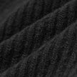 Close-up of a black rib knit Beanie Black.