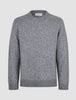 Chunky Soft Wool Knit Crewneck Glacier Grey sweater with a textured chunky knit design, featuring ribbed cuffs and hem.
