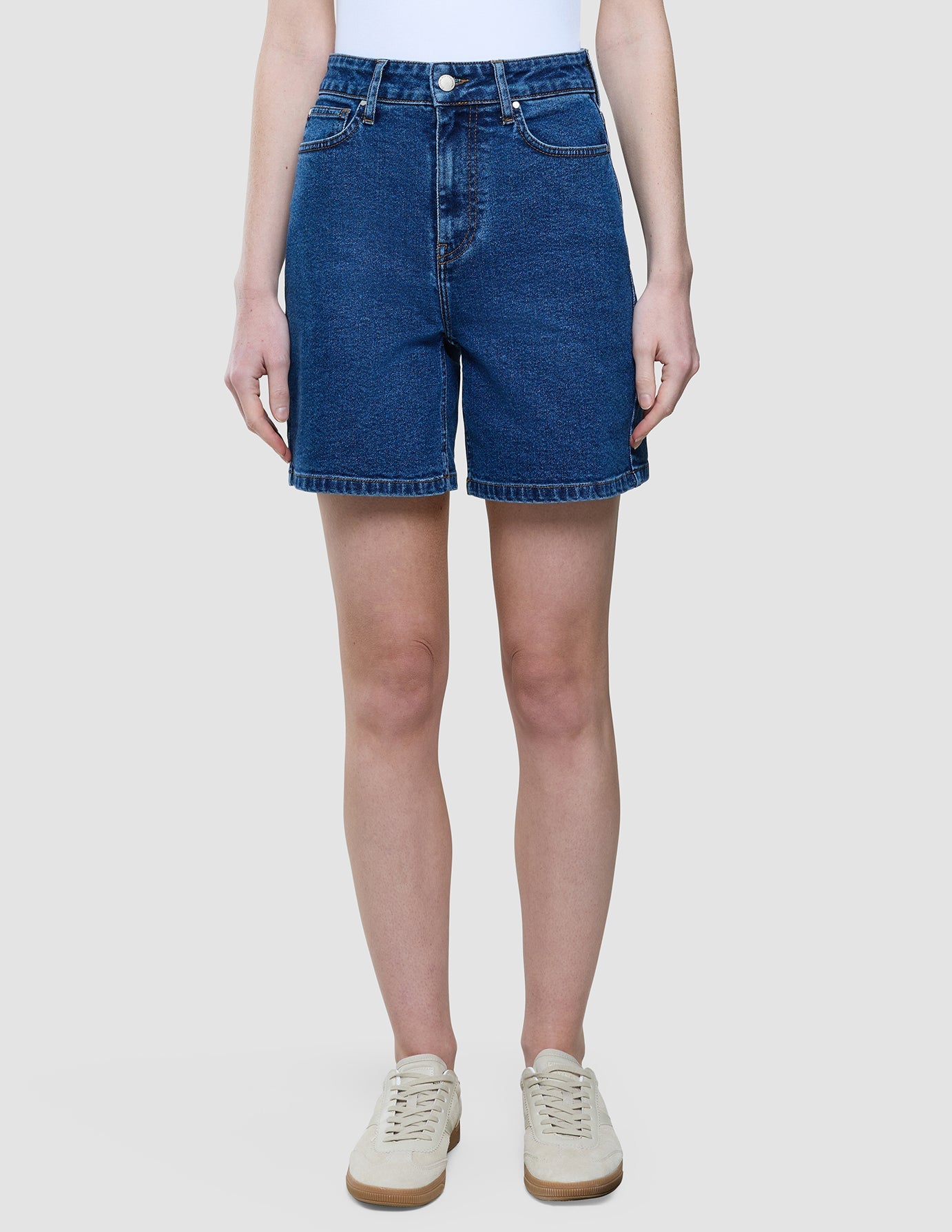 Women Classic Denim Shorts Medium Blue
