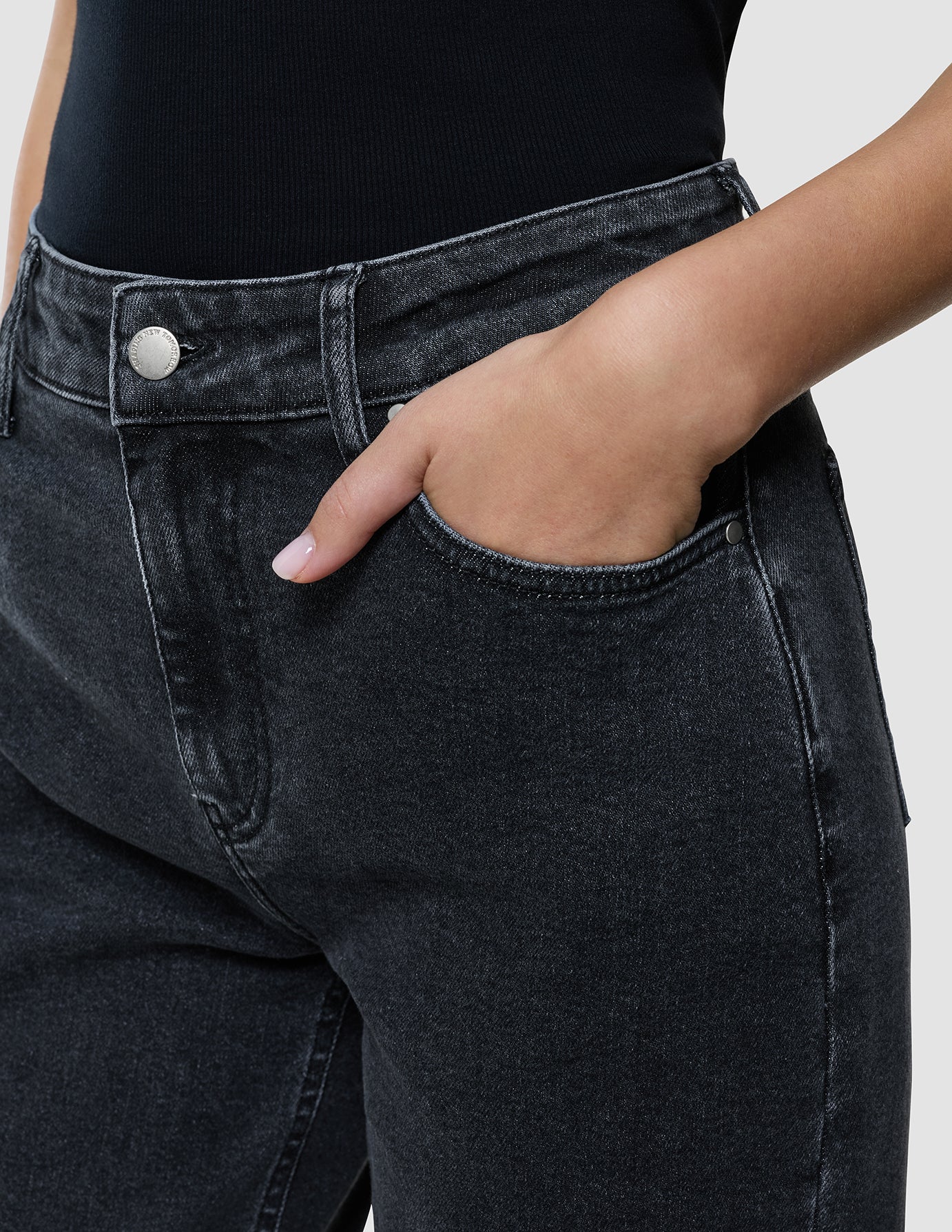 Jeans Straight Washed Black