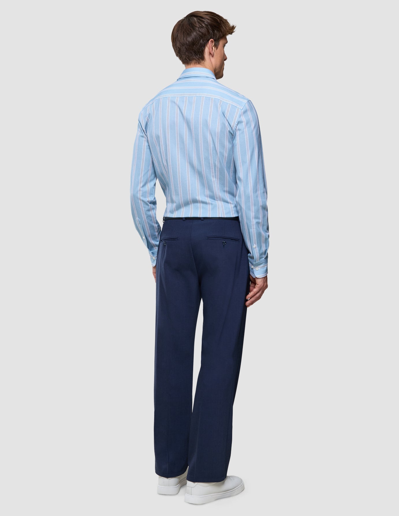 Classic Shirt Light Blue Herringbone Slim
