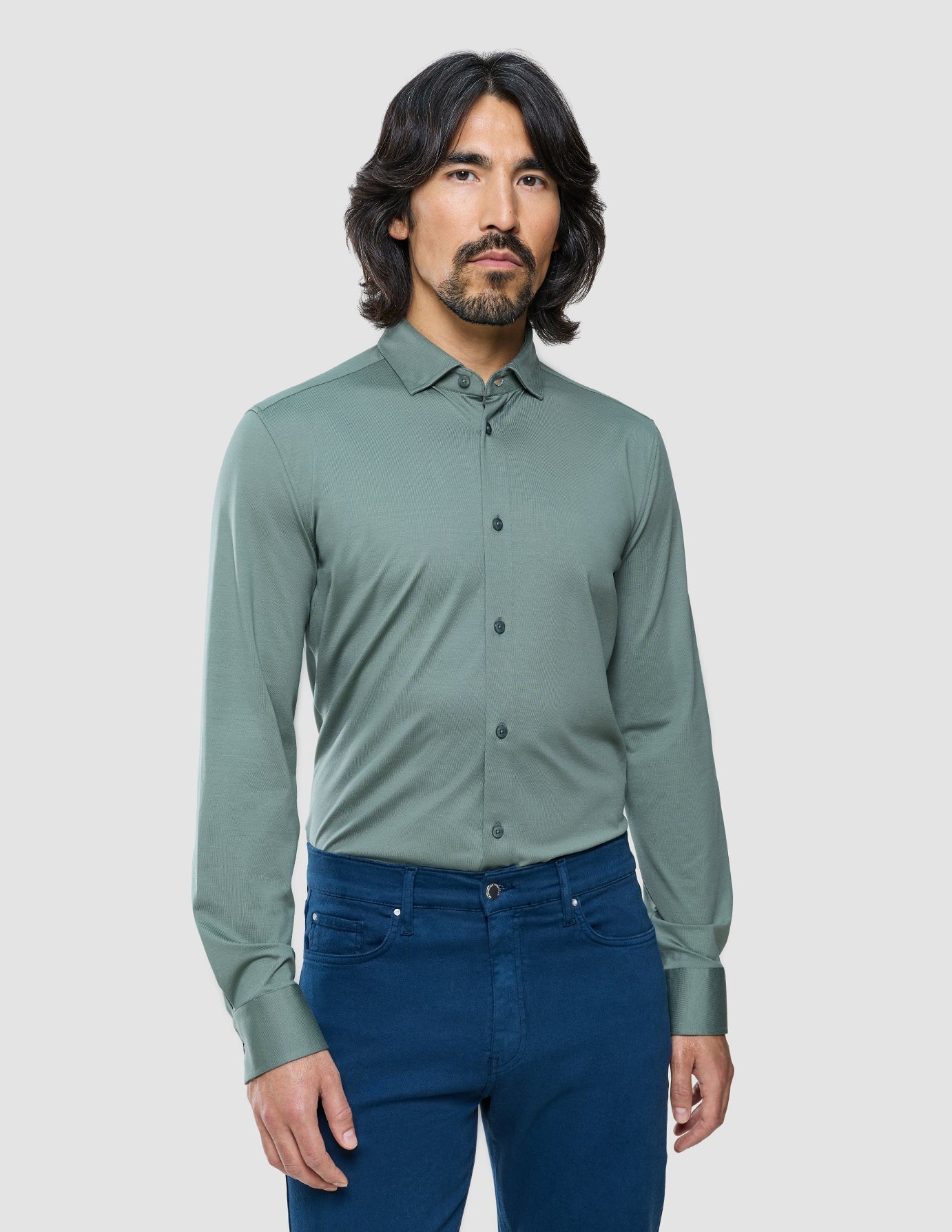 Classic Shirt Mist Green Slim