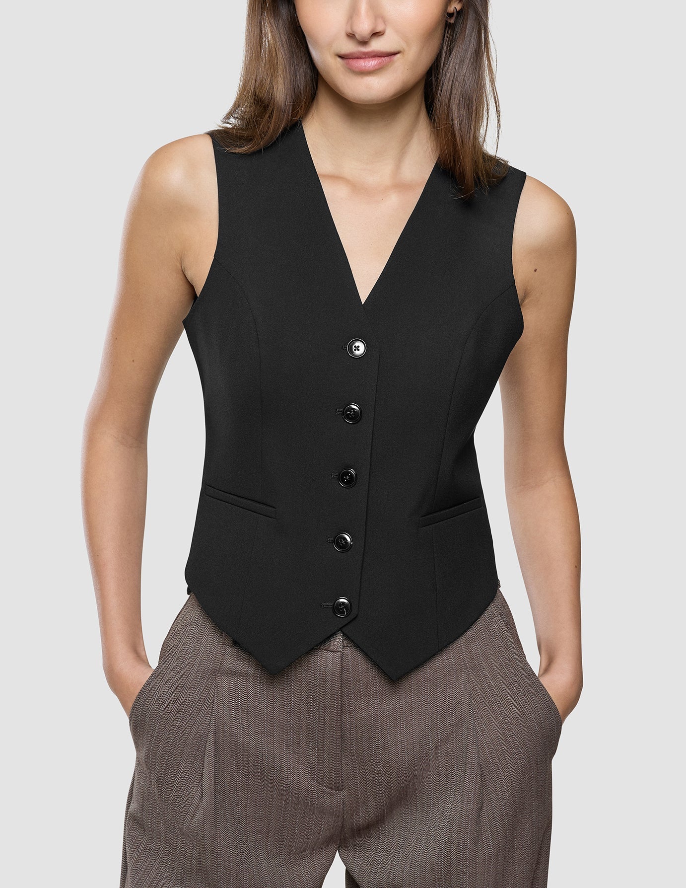 Women Ease Short Vest Black