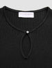Women Fine Knit Rib Long Sleeve Black