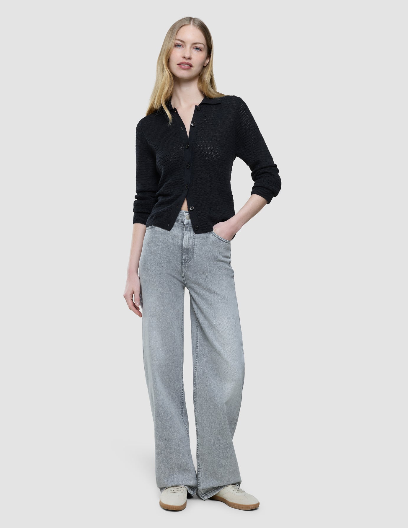 Women's Classic Jeans Relaxed Light Grey Washed