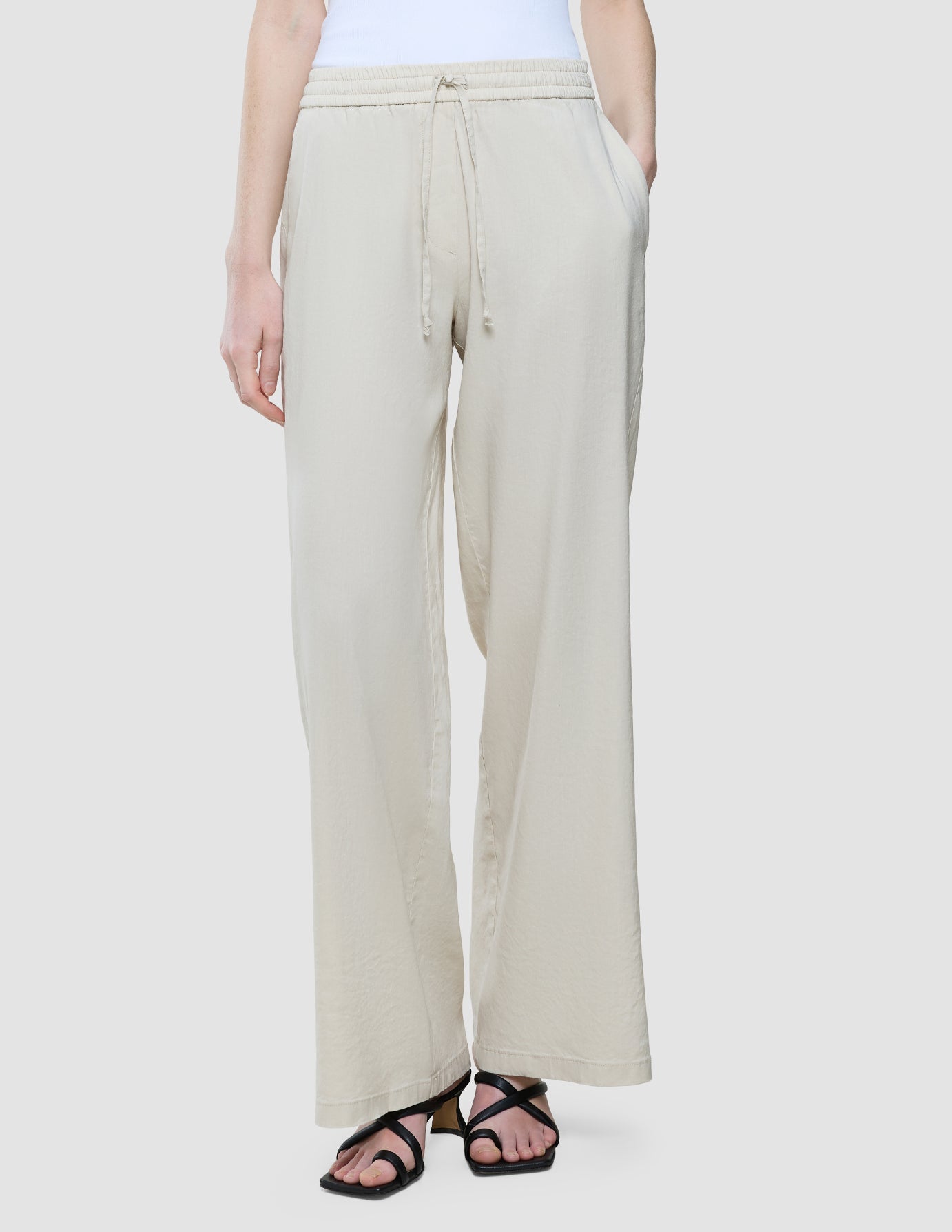 Women's Linen Pants Relaxed Sandy Beige