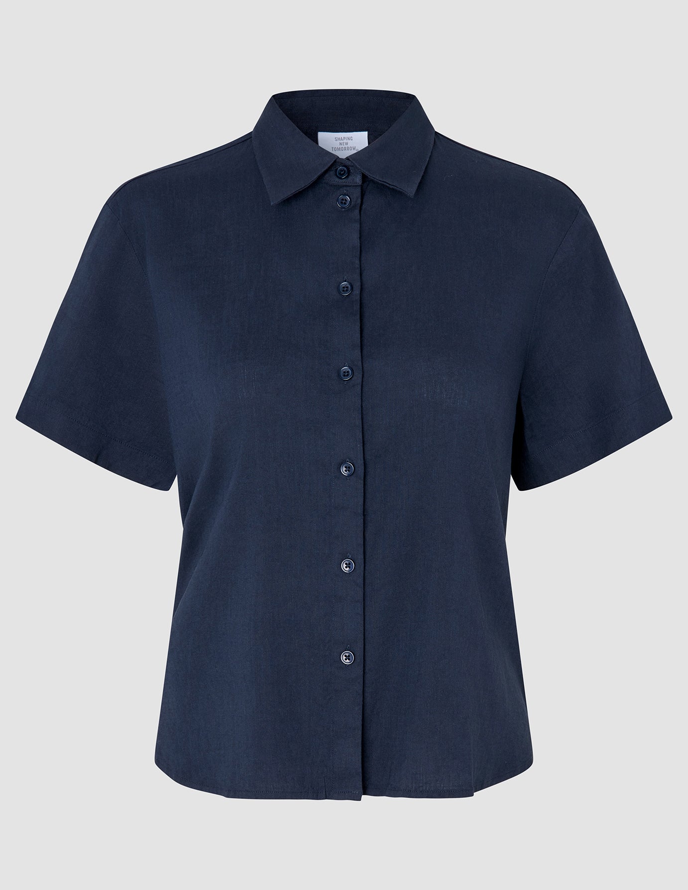 Women Linen Shirt Short Sleeved Night Sky