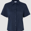Women Linen Shirt Short Sleeved Night Sky