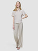 Women's Linen Shirt Short Sleeved Sandy Beige