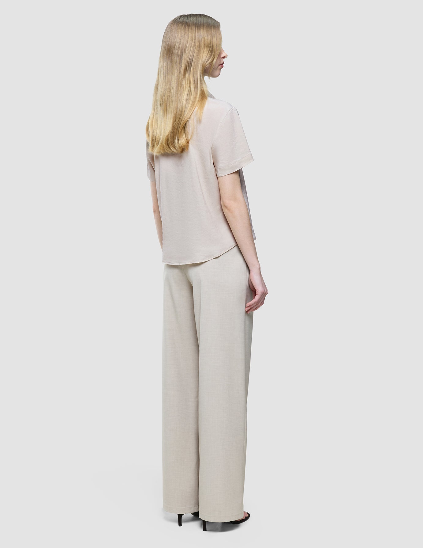 Women's Linen Shirt Short Sleeved Sandy Beige