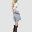 Women Linen Shorts Relaxed Stone Grey