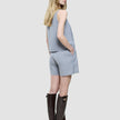 Women Linen Top Stone Grey
