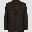Motion Blazer Slim Cognac tailored dark brown two-button blazer with a notch lapel, flap pockets, and 360° stretch.