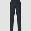 Motion Suit Pants Relaxed Midnight Blue in a relaxed fit with a straight leg and a center crease.
