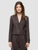 Women Raina Short Blazer Chestnut Pinstripe