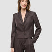 Raina Suit Wide Chestnut Pinstripe