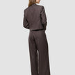 Women Raina Short Blazer Chestnut Pinstripe