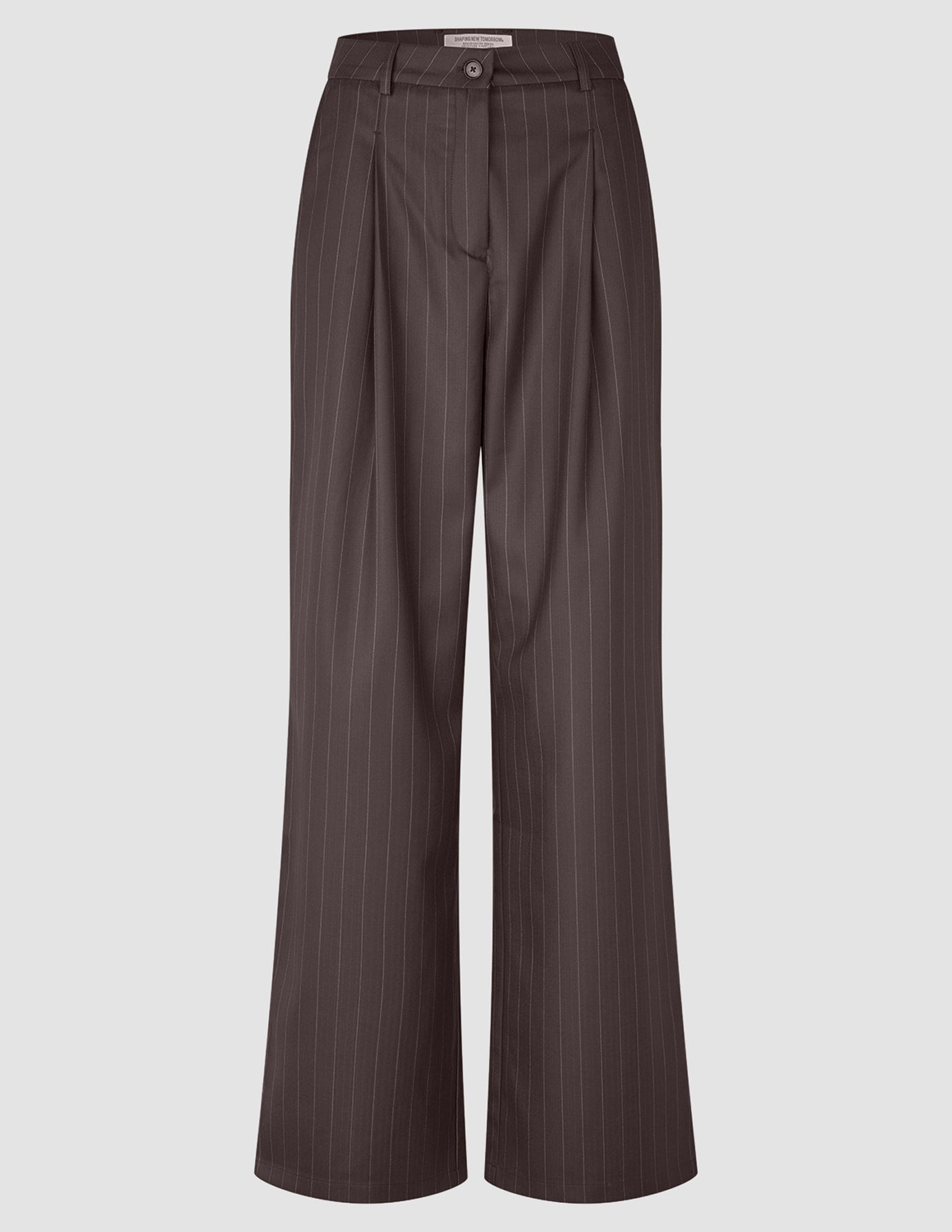 Women Raina Pants Wide Chestnut Pinstripe