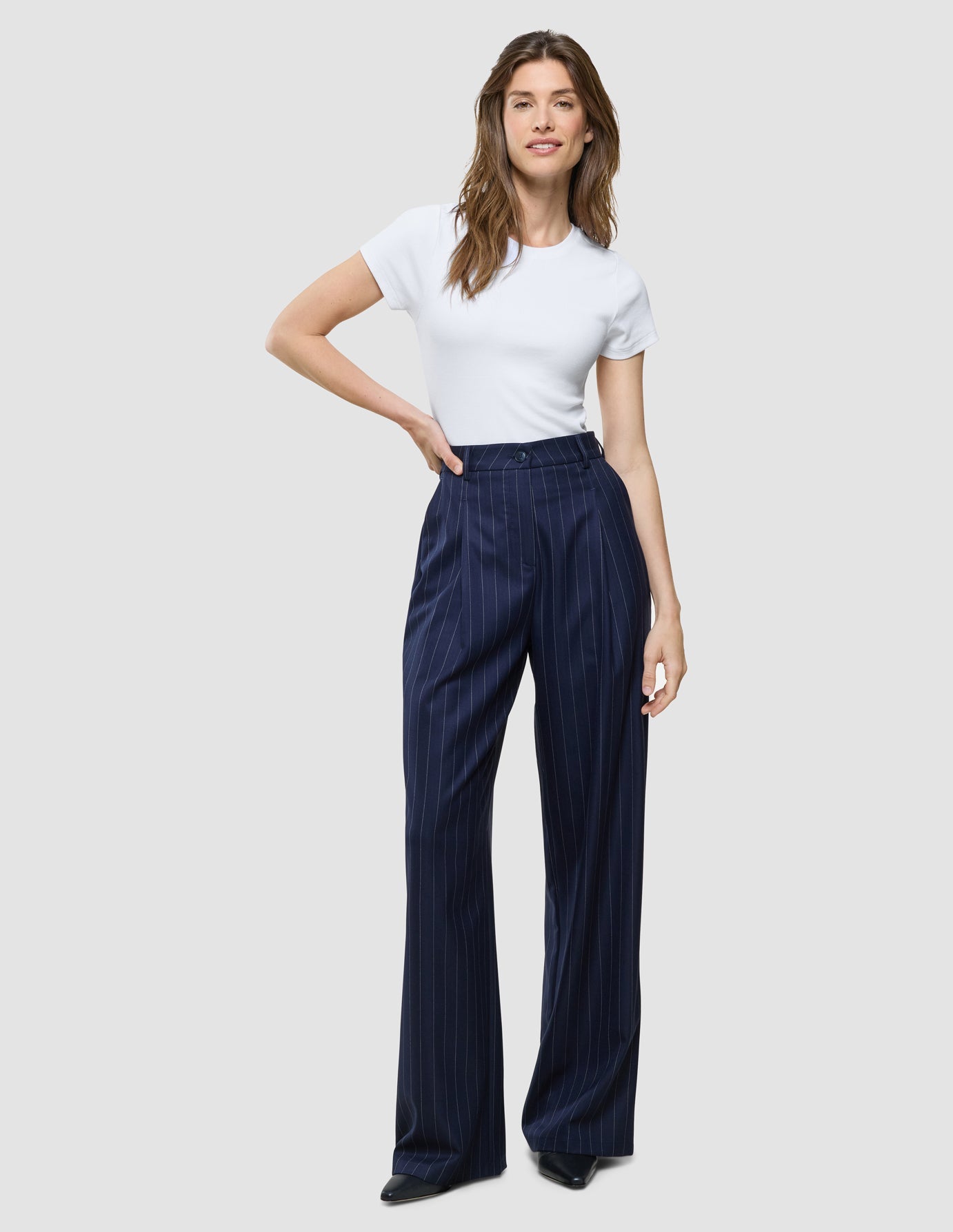 Women Raina Pants Wide Night Sky Pinstripe