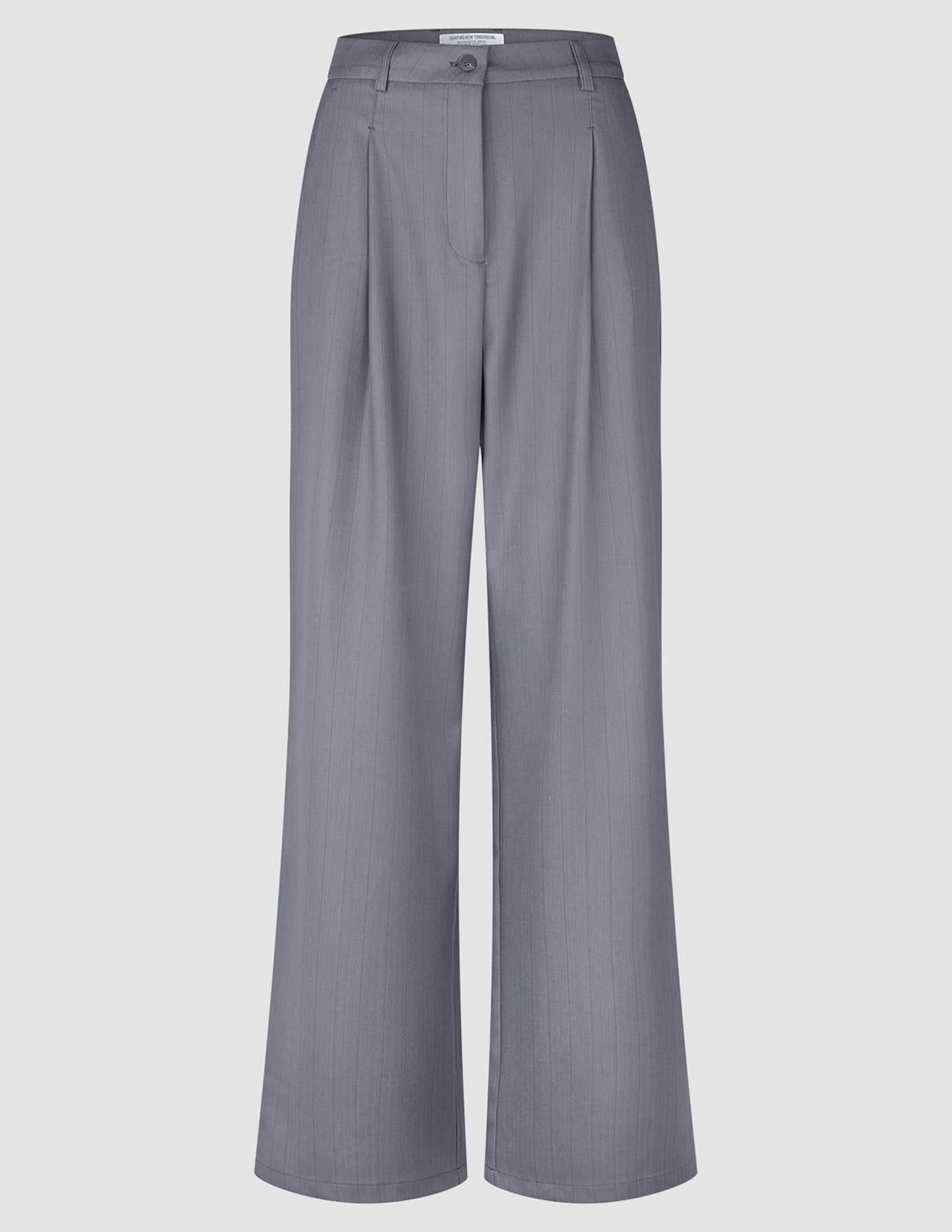 Women Raina Pants Wide Mid Grey Pinstripe