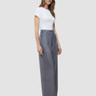 Women Raina Pants Wide Mid Grey Pinstripe