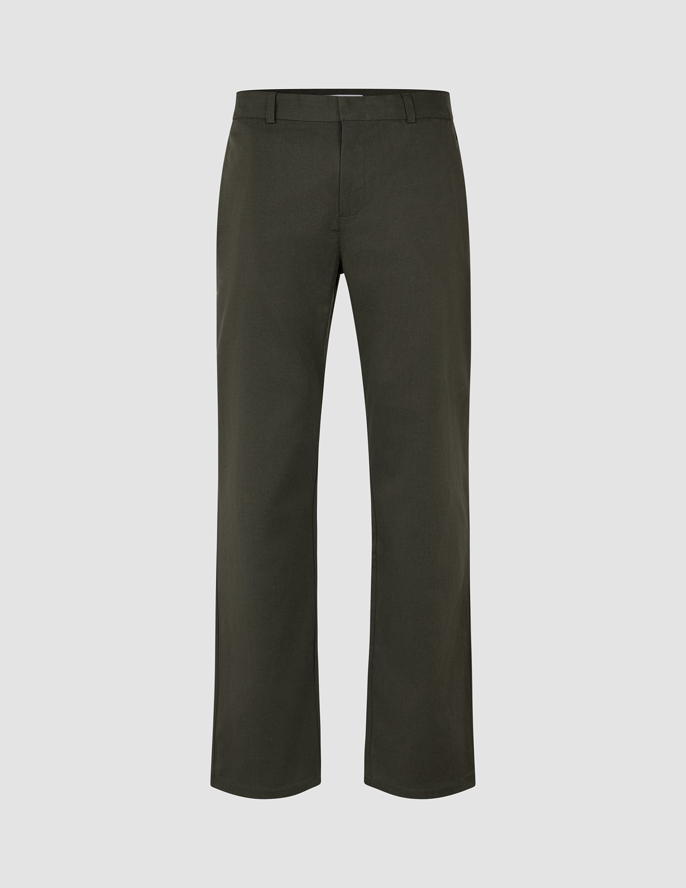 Refine Cotton Pants Relaxed Fit Dark Olive