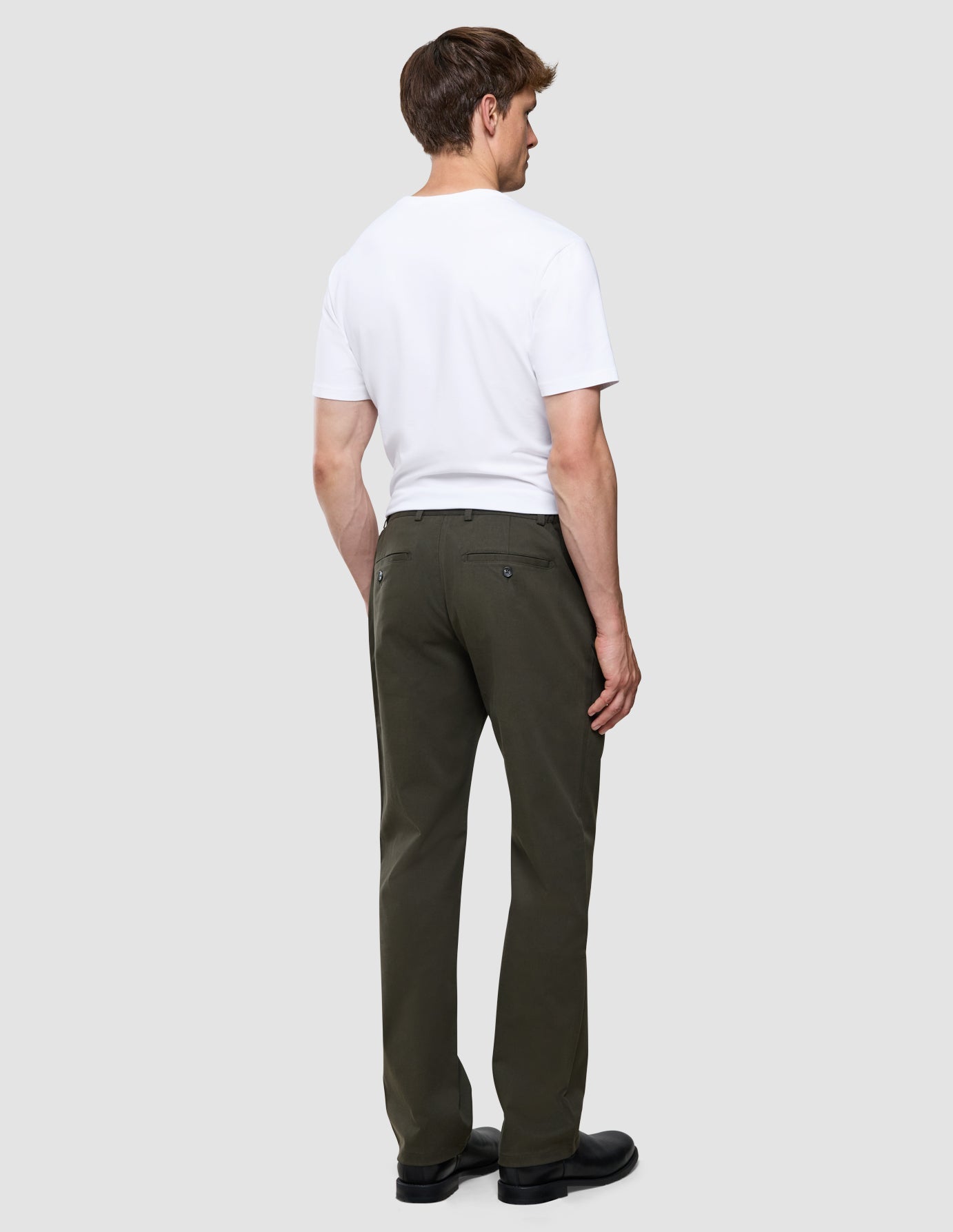 Refine Cotton Pants Relaxed Fit Dark Olive
