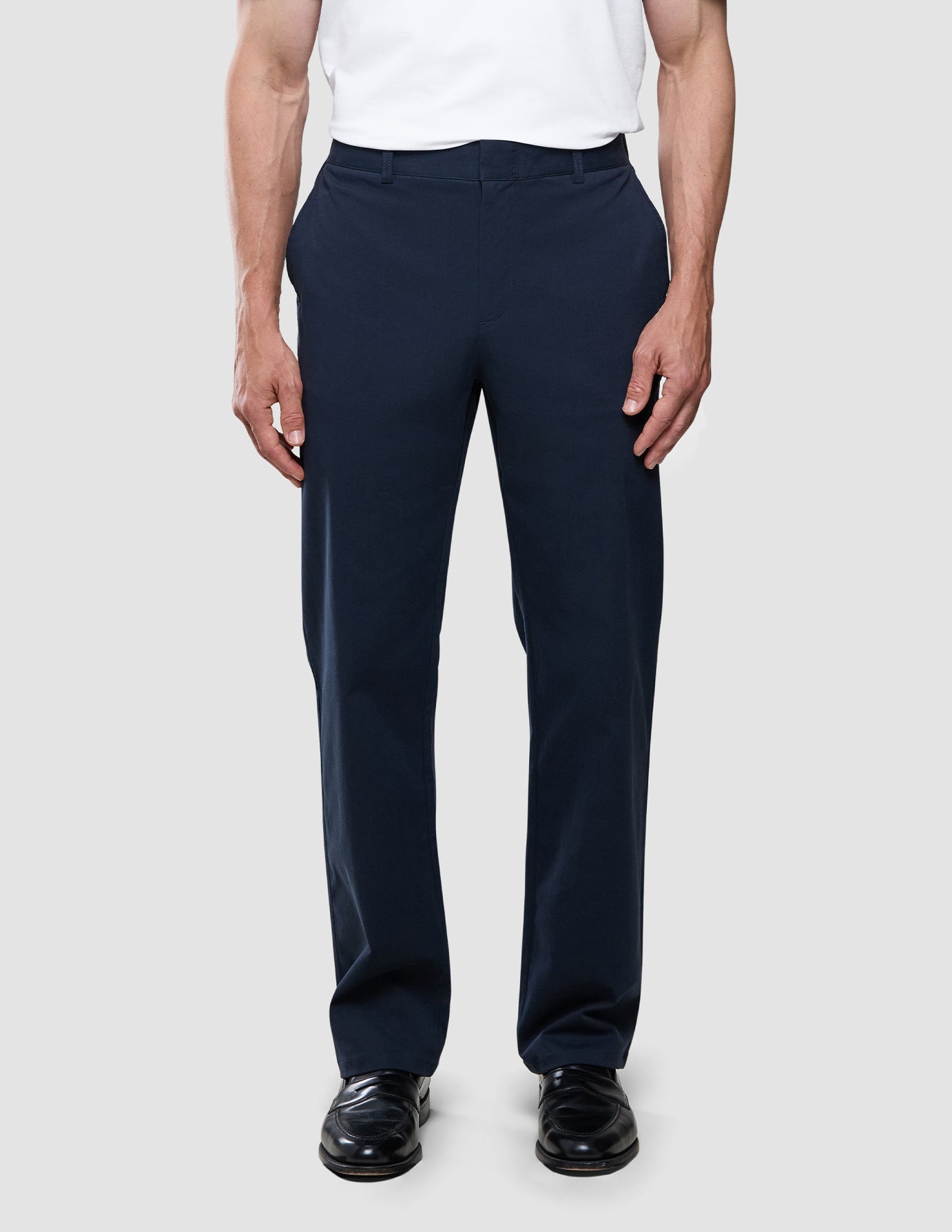 Refine Cotton Pants Relaxed Fit Navy