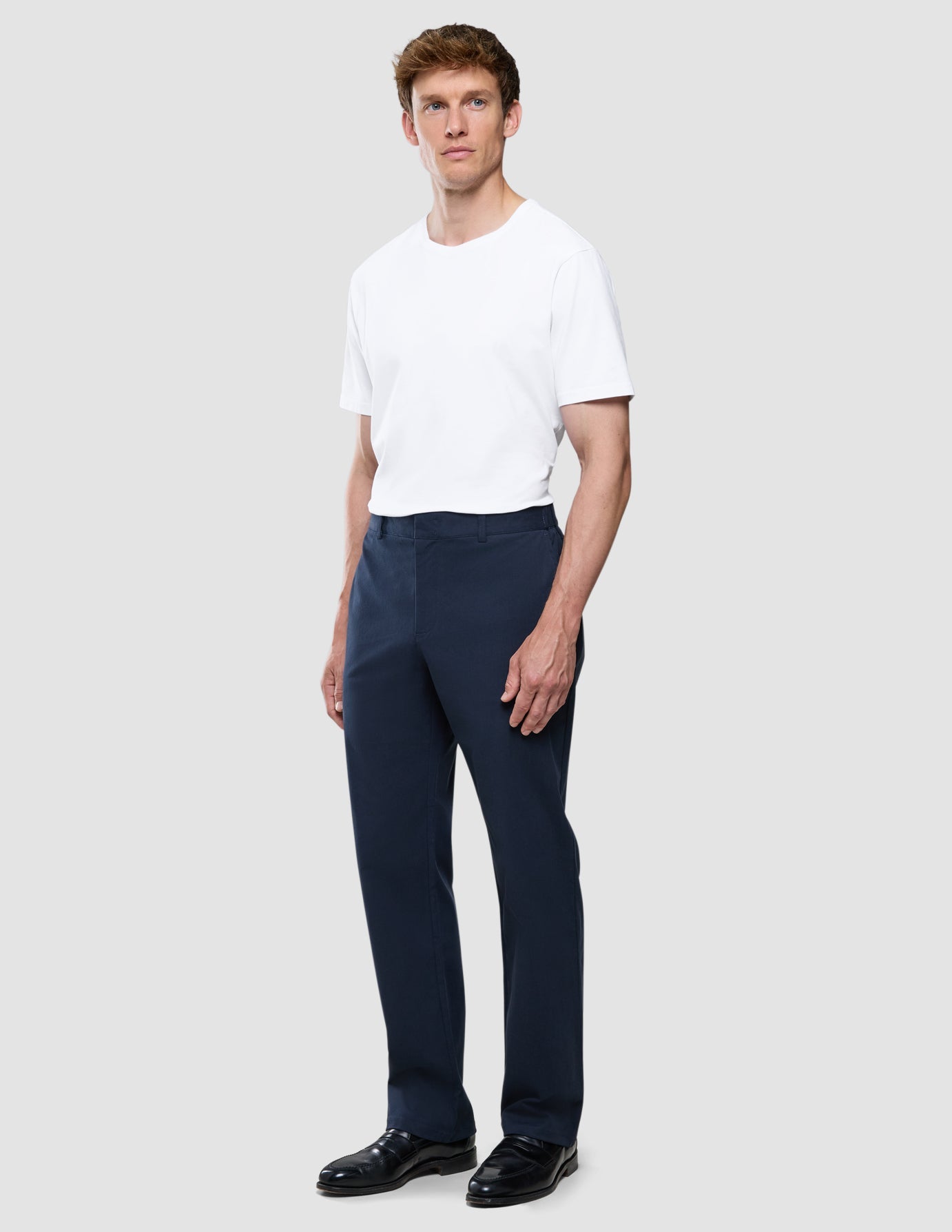 Refine Cotton Pants Relaxed Fit Navy