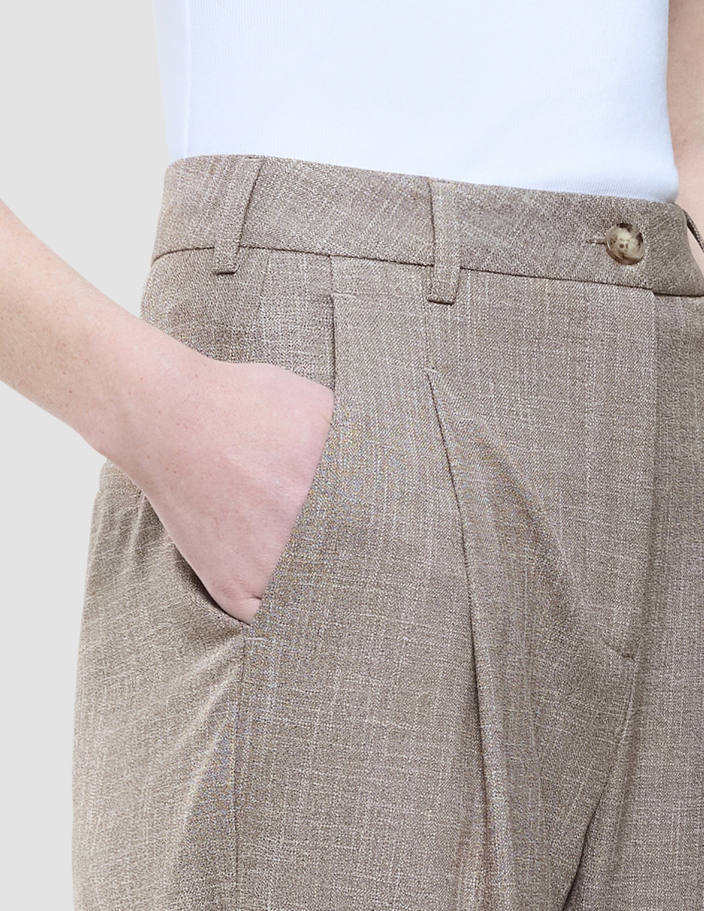 Women Rhea Pants Golden Beige Melange