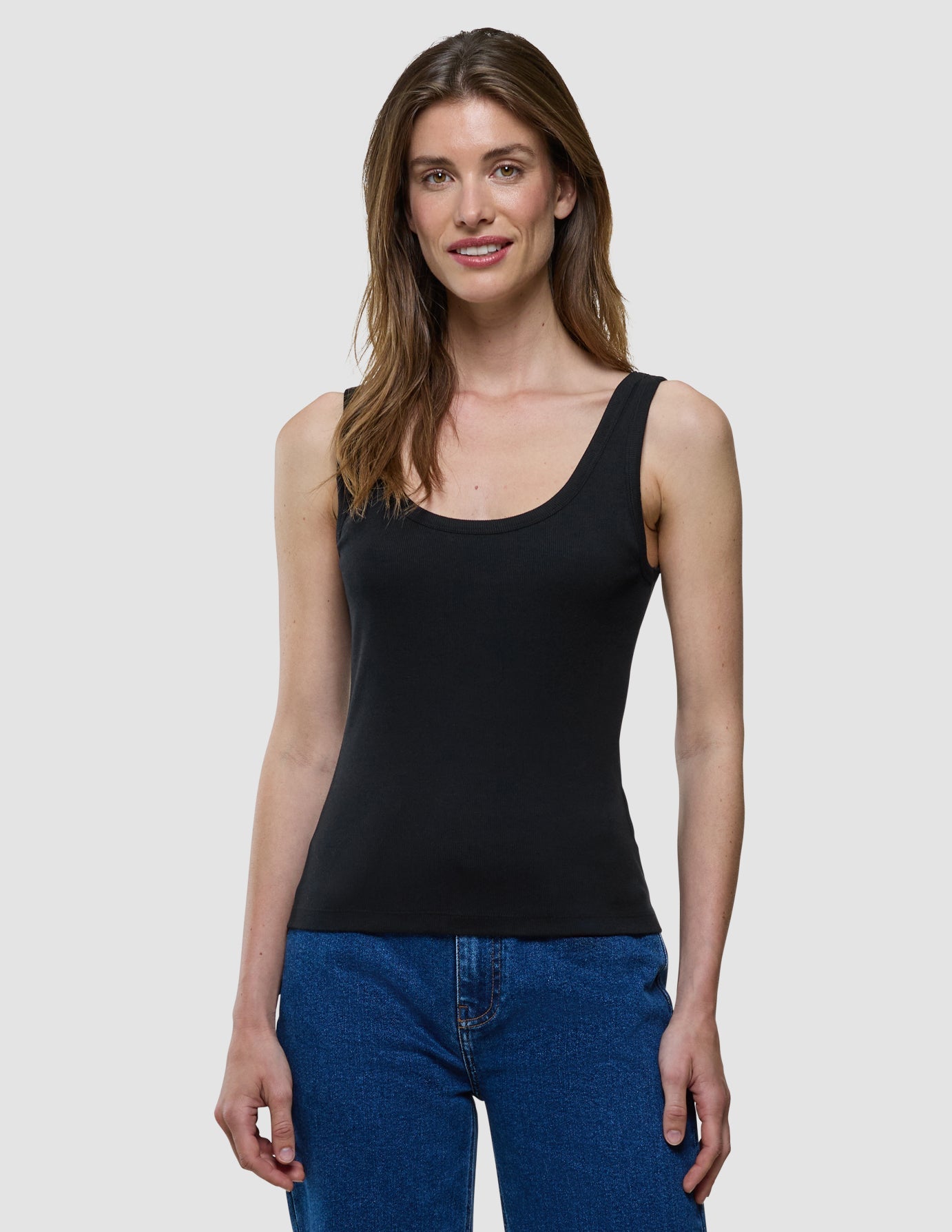 Rib Tank Top Black